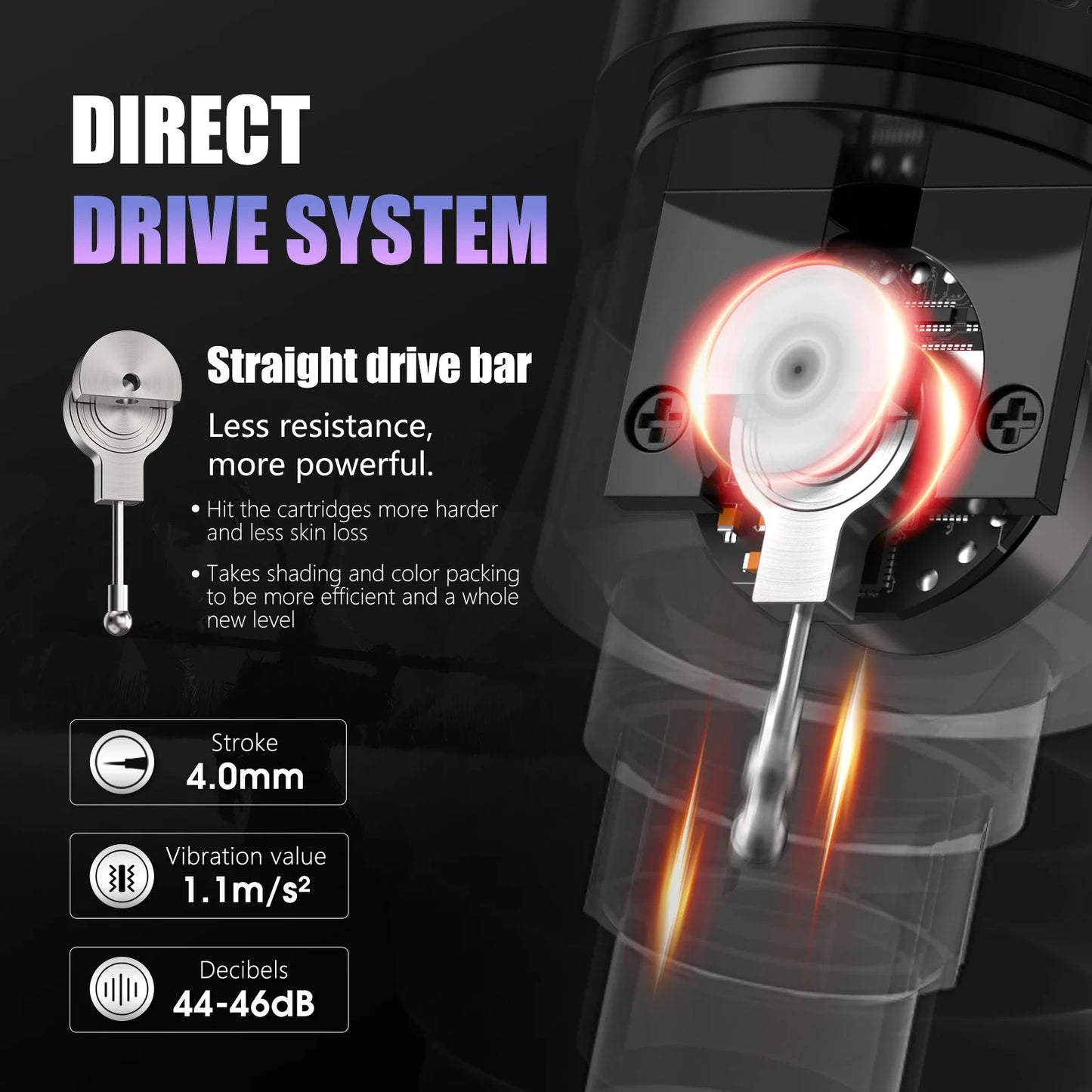 Ambition Traveler-T1 2025 Stroke 4.0mm Straight rod Brushless Motor Wireless Tattoo Machine Pen Capacity 2000mAh Grip 54mm
