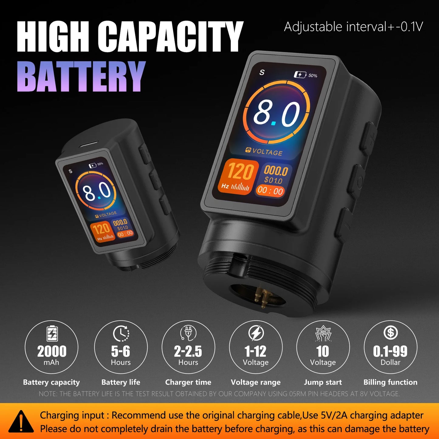 Ambition Traveler-T1 2025 Stroke 4.0mm Straight rod Brushless Motor Wireless Tattoo Machine Pen Capacity 2000mAh Grip 54mm