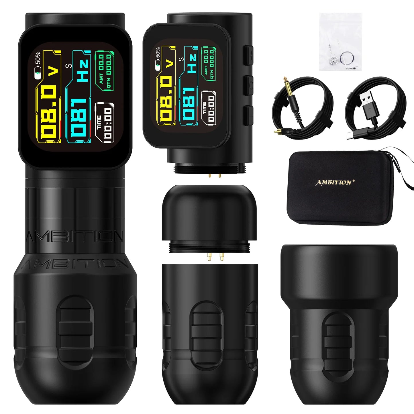 Ambition Zetton Pro Stroke 3.5mm+4.0mm Wireless Tattoo Machine Battery Pen 2400mA 1-12V Professional Brushless Motor