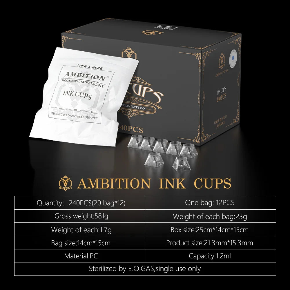 Ambition Metal Tattoo Ink Cup Holder Stand Gold 10 Holes Tattoo Tool Pigment Container Makeup Accessories for Body Art Supplies