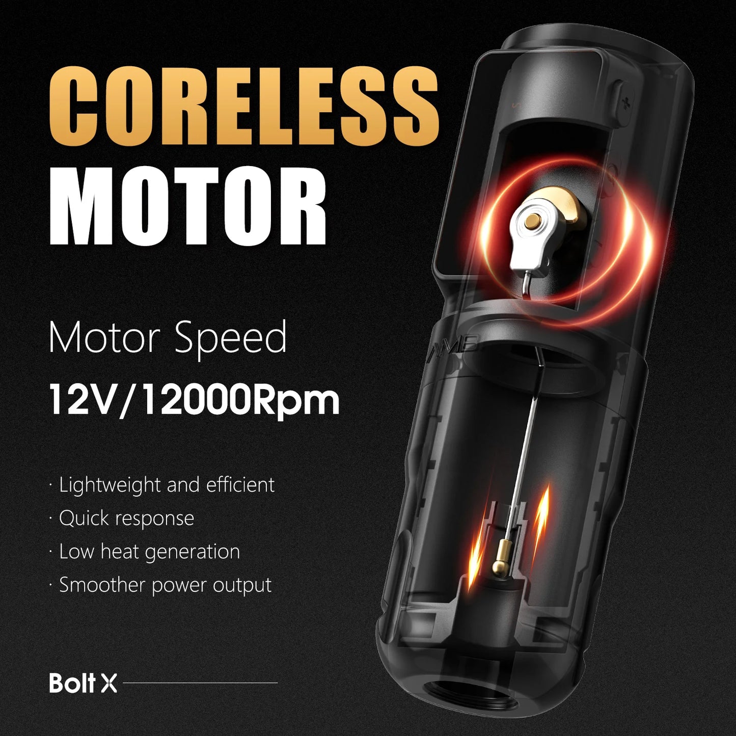 Ambition Bolt-X Tattoo Machine Pen 1600mAh Wireless Power Supply Permanent Makeup Coreless Motor Direct Drive Tattoo Gun For Art