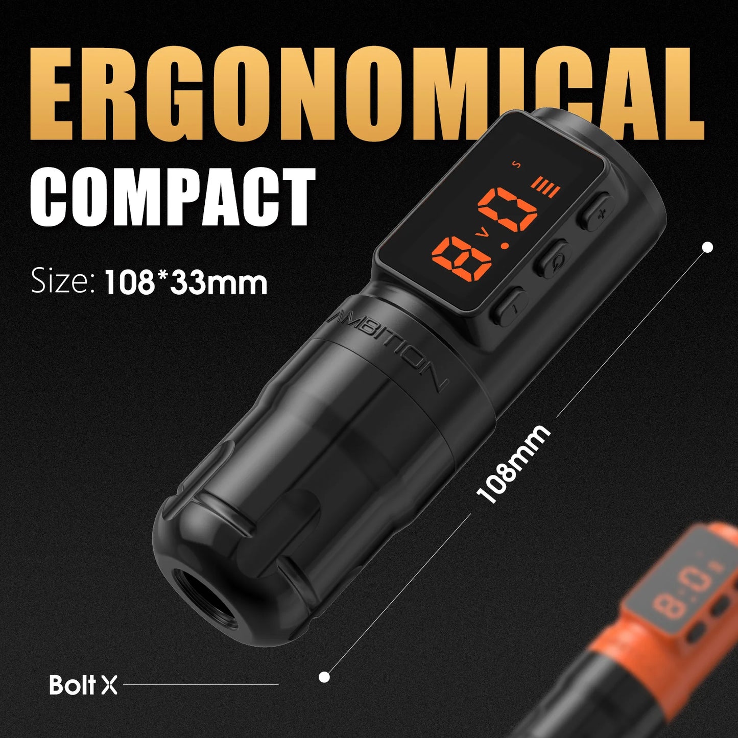 Ambition Bolt-X Tattoo Machine Pen 1600mAh Wireless Power Supply Permanent Makeup Coreless Motor Direct Drive Tattoo Gun For Art