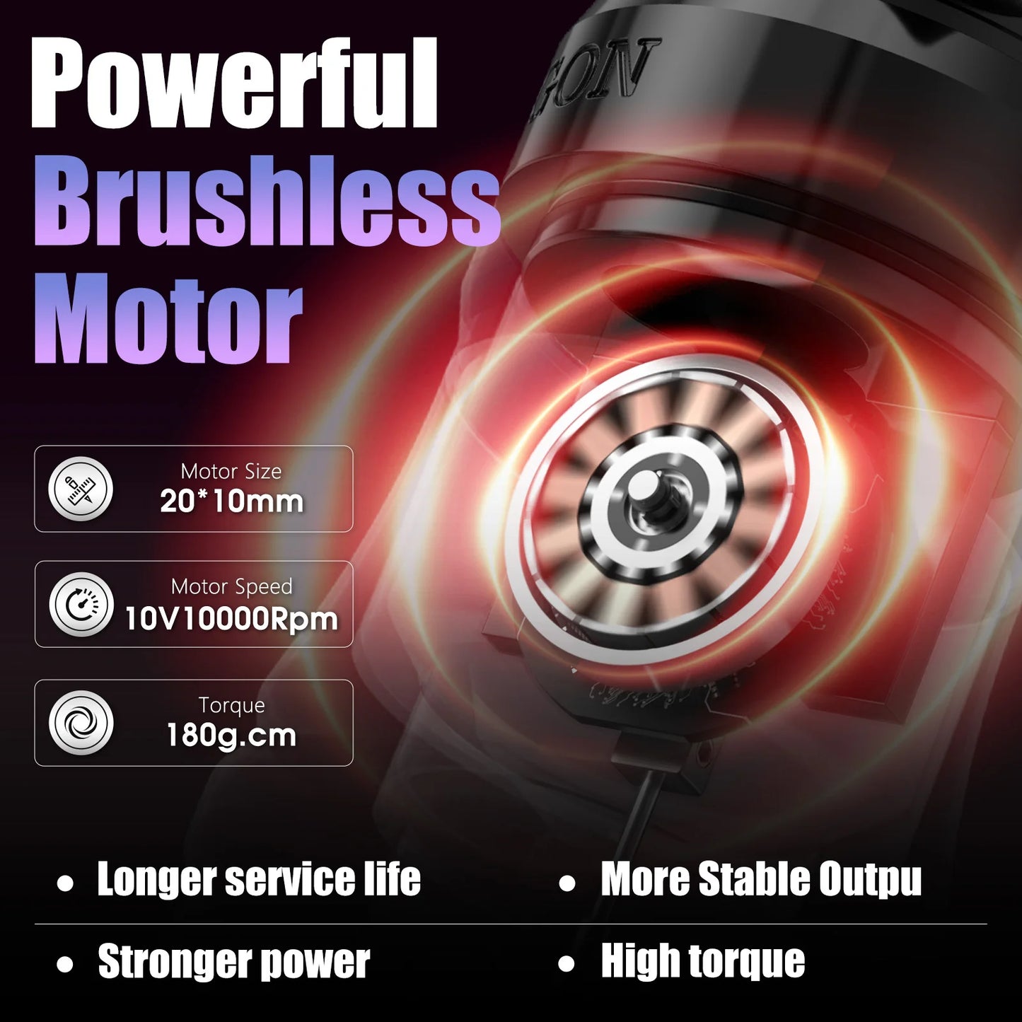 Ambition Traveler-T1 2025 Stroke 4.0mm Straight rod Brushless Motor Wireless Tattoo Machine Pen Capacity 2000mAh Grip 54mm