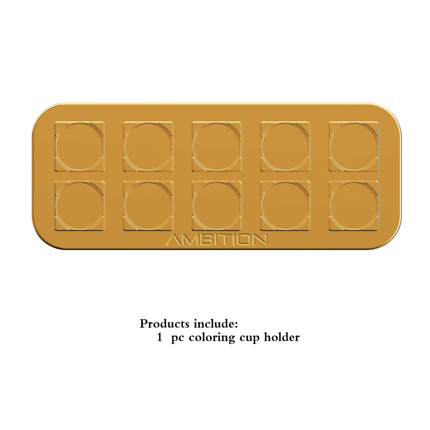 Ambition Metal Tattoo Ink Cup Holder Stand Gold 10 Holes Tattoo Tool Pigment Container Makeup Accessories for Body Art Supplies