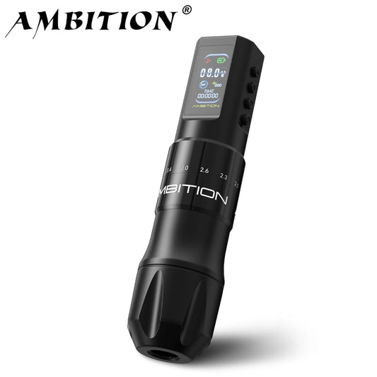 Ambition C2 Wireless Tattoo Machine Pen 7 Adjustable Stroke Coreless Motor 1600mAh Battery Makeup Microplasty Pen For Tattoo Art