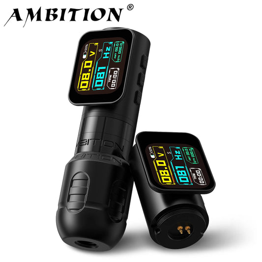 Ambition Zetton Pro Stroke 3.5mm+4.0mm Wireless Tattoo Machine Battery Pen 2400mA 1-12V Professional Brushless Motor