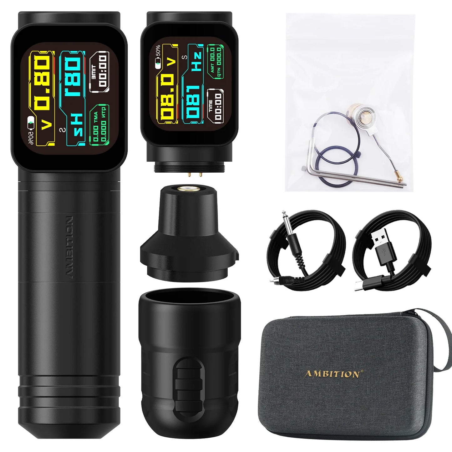 Ambition Ninja Max Wireless Tattoo Machine 4.0+3.5mm Stroke 2400mAh High Capacity Battery Coreless Motor Professional Tattooist