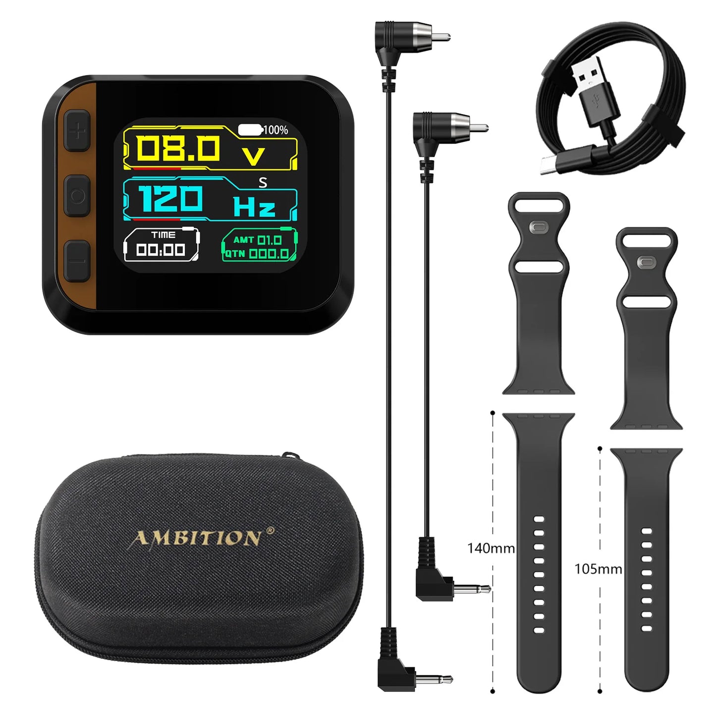Ambition S2 Touch Screen Wireless Tattoo Power Supply RCA Watch 1600mAh 1-12V Voltage For Tattoo Machine Rotary Pen Artister
