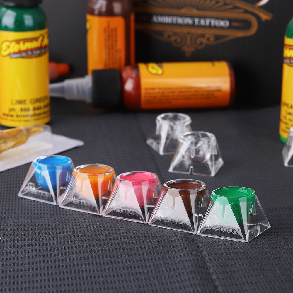 Ambition Tattoo Color Cup 12PC Scale Display Chassis More Stable Anti-Dumping