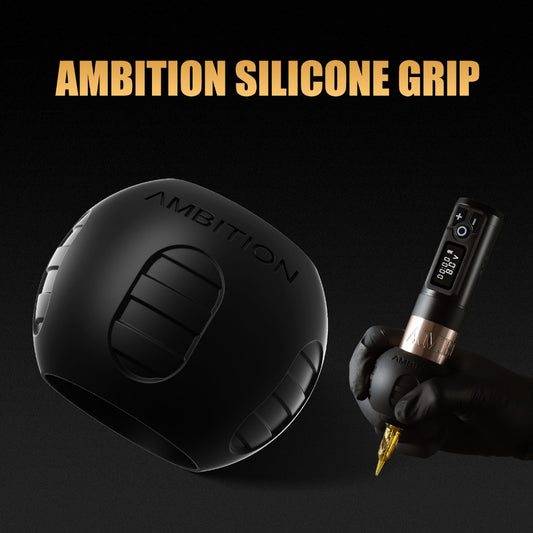 {Farewell to Hand Acid} AMBITION Silicone Tattoo Grip | 42mm Ergonomic Design Medical Grade 200℃Sterilization | Anti-slip Ergonomic Design | Suitable for 32-34mm Models | Compatible with Mainstream Tattoo Machine