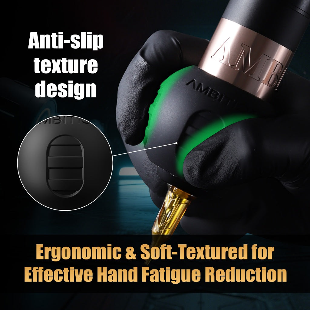 {Farewell to Hand Acid} AMBITION Silicone Tattoo Grip | 42mm Ergonomic Design Medical Grade 200℃Sterilization | Anti-slip Ergonomic Design | Suitable for 32-34mm Models | Compatible with Mainstream Tattoo Machine