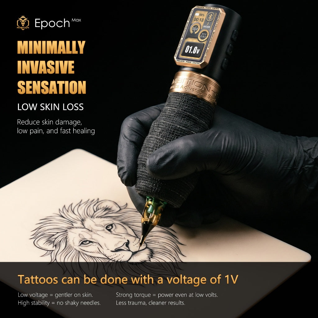 Ambition Epoch Max Brushless Tattoo Machine 270g.cm High Torque Direct Adjustment Eccentric Wheel No Disassembly Required 1-5mm Stroke Each Gear 0.5mm Adjustment Tangent/Fogging One Machine