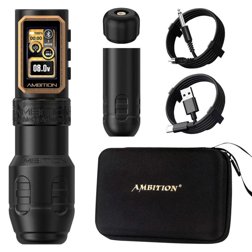 Ambition Epoch Max Brushless Tattoo Machine 270g.cm High Torque Direct Adjustment Eccentric Wheel No Disassembly Required 1-5mm Stroke Each Gear 0.5mm Adjustment Tangent/Fogging One Machine