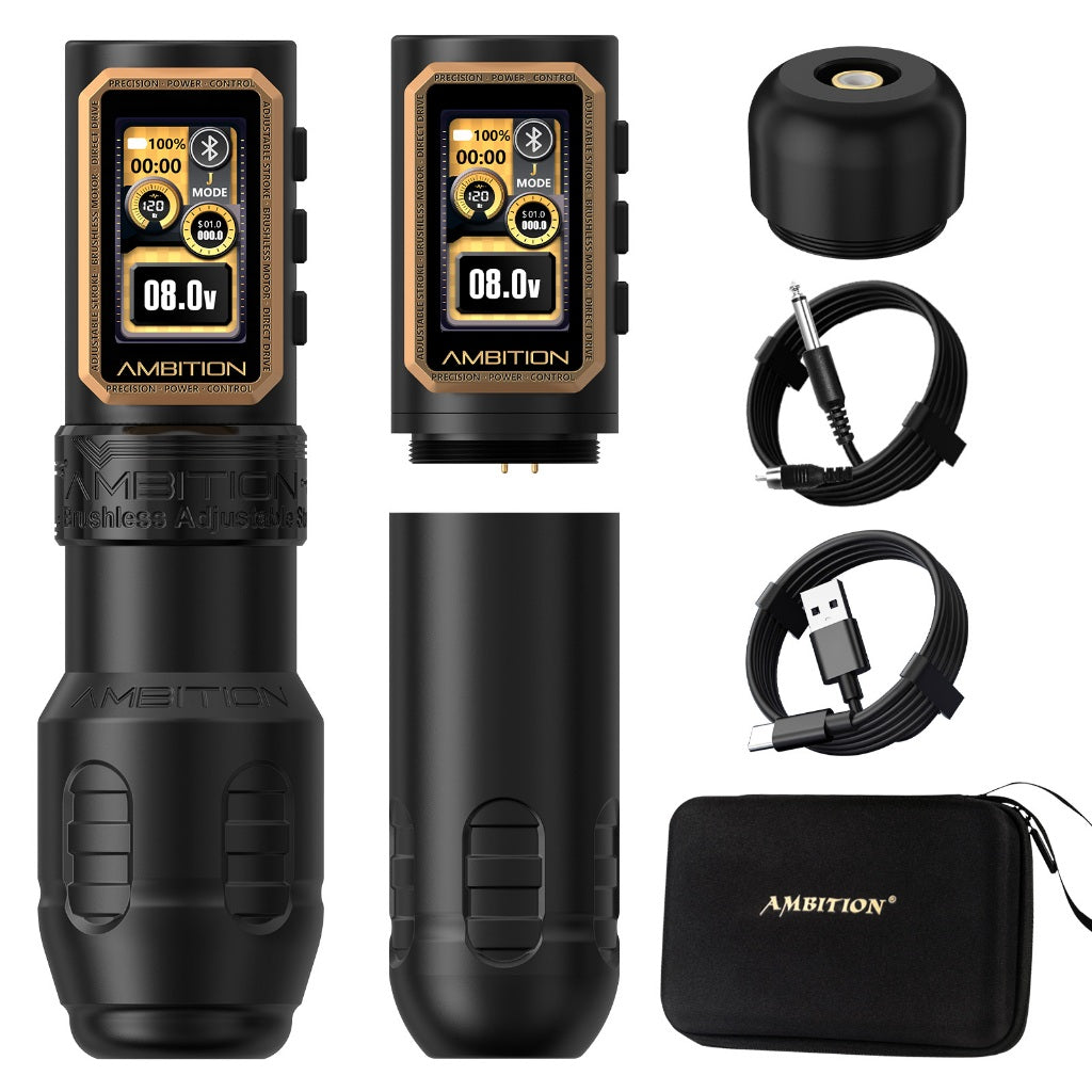 Ambition Epoch Max Brushless Tattoo Machine 270g.cm High Torque Direct Adjustment Eccentric Wheel No Disassembly Required 1-5mm Stroke Each Gear 0.5mm Adjustment Tangent/Fogging One Machine