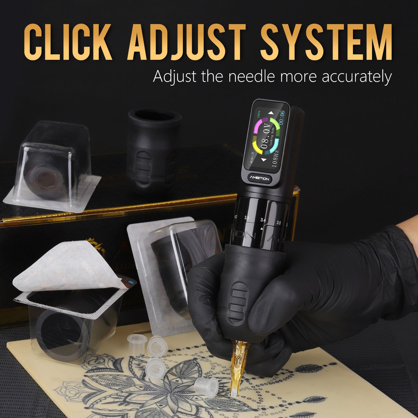Ambiton P1 Adjustable Scale Tattoo Machine  Series Disposable Handle 34mm 38mm Suitable for Mars-U Seher Nijia Tattoo Pen